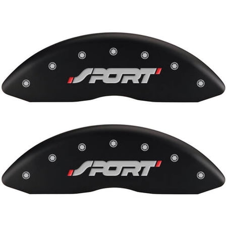 MGP 4 Caliper Covers Engraved Front Rear MGP Red Finish Silver Char 2019 Chevrolet Blazer