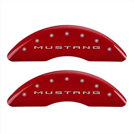 MGP Caliper Covers Mustang Red Caliper Covers - Engraved Front & Rear - Set of 4