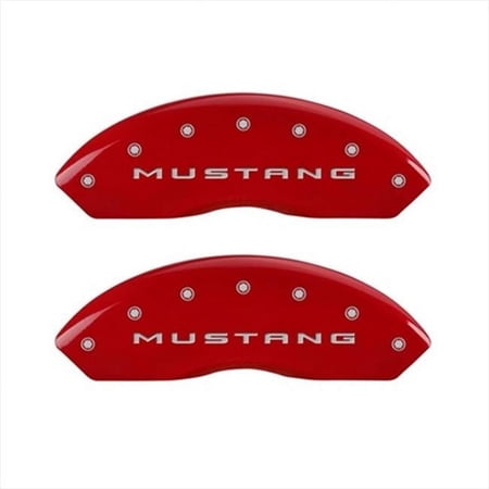 MGP Caliper Covers Mustang Red Caliper Covers - Engraved Front & Rear, Set of 4