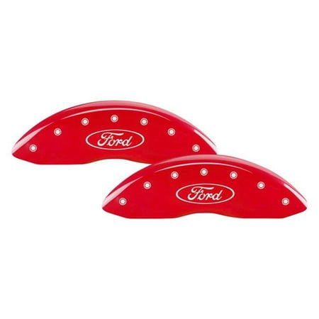 MGP Caliper Covers Red Front & Rear Silver Characters Caliper Covers for 2013-2018 Ford Escape, Set of 4