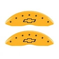 thumbnail image 1 of MGP Front set 2 Caliper Covers Engraved Front Bowtie Yellow finish black ch, 1 of 4