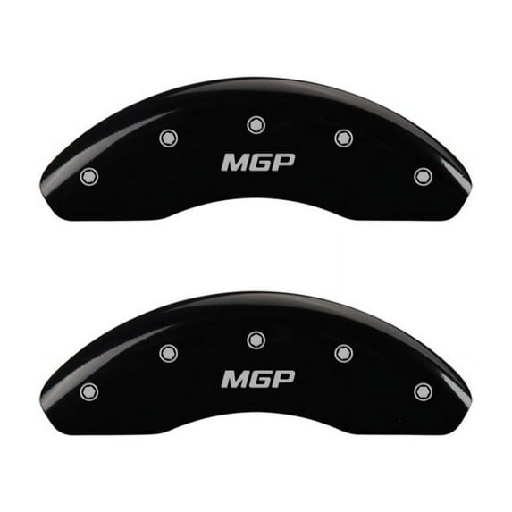 MGP Front set 2 Caliper Covers Engraved Front MGP Black finish silver ch Fits select: 2011-2012 VOLKSWAGEN JETTA SE