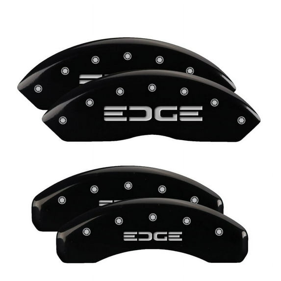 MGP Front set 2 Caliper Covers Engraved Front MGP Black finish silver ch Fits select: 2011-2017 FORD FIESTA SE