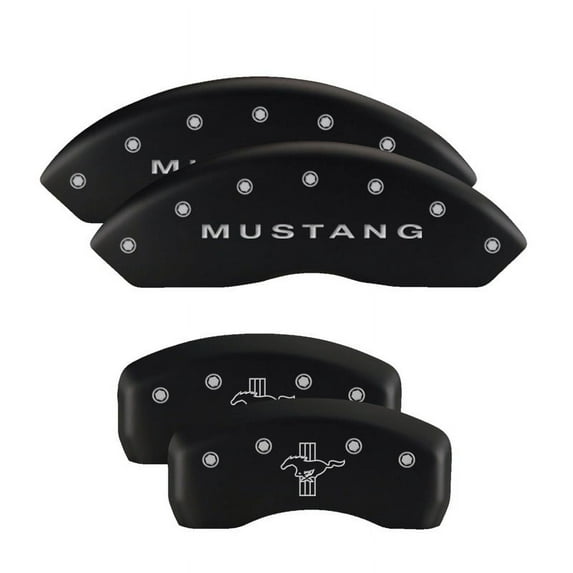 MGP Front set 2 Caliper Covers Engraved Front MGP Matte Black finish silver ch