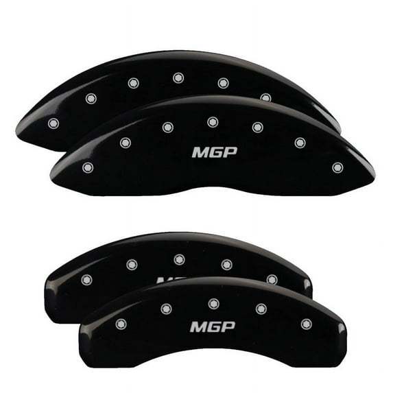 MGP Front set 2 Caliper Covers Engraved Front WRANGLER Black finish silver ch Fits select: 1998-2002 JEEP WRANGLER / TJ SPORT, 1997 JEEP WRANGLER / TJ SE