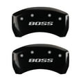 thumbnail image 1 of MGP Rear set 2 Caliper Covers Engraved Rear Boss Black finish silver ch Fits select: 2005-2014 FORD MUSTANG GT, 1 of 1