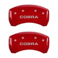 thumbnail image 1 of MGP Rear set 2 Caliper Covers Engraved Rear Cobra Red finish silver ch Fits select: 2005-2014 FORD MUSTANG GT, 1 of 1