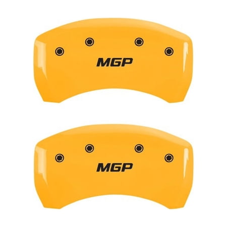MGP Rear set 2 Caliper Covers Engraved Rear MGP Yellow finish black ch Fits select: 2015 FORD MUSTANG GT