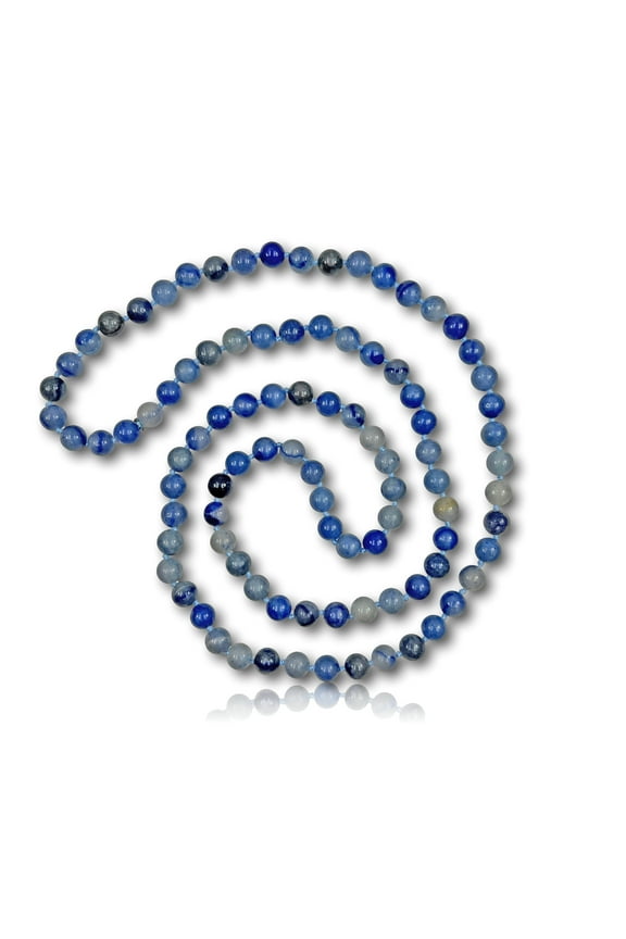 Natural Stone Beaded Strand Necklace, 36”