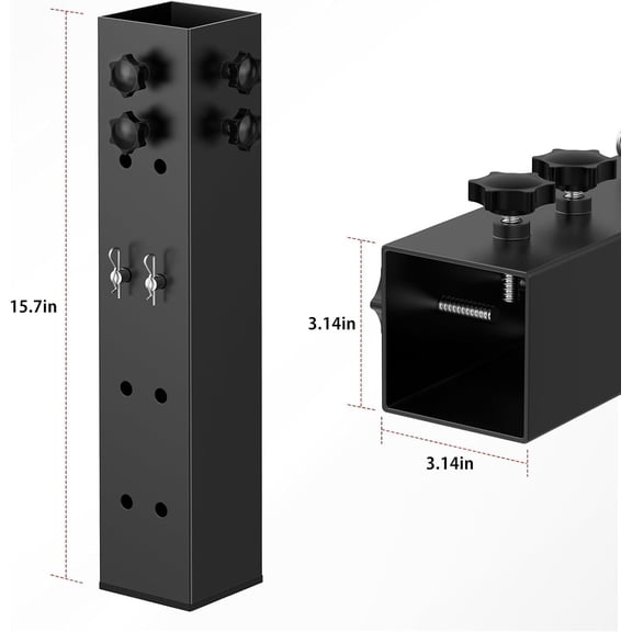MGSBAILI Heavy-Duty College Dorm Bed Risers with 4 Pack Carbon Steel Dorm Bed Riser 3.15" Diameter Metal Bed Riser for Square Wooden Bed Frame, Table Adjustable to 3.2", 5.1", 8.1" or 11.2" Height
