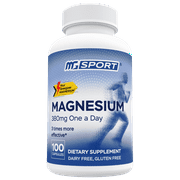 MGSPORT Magnesium Supplement 100 Servings, High Absorption, Relieves Leg Cramps, Support Muscles and Sleep Support