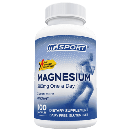 MG Sport Magnesium Supplement, High Absorption, Relieves Leg Cramps, Supports Muscles and Sleep, 100 Servings