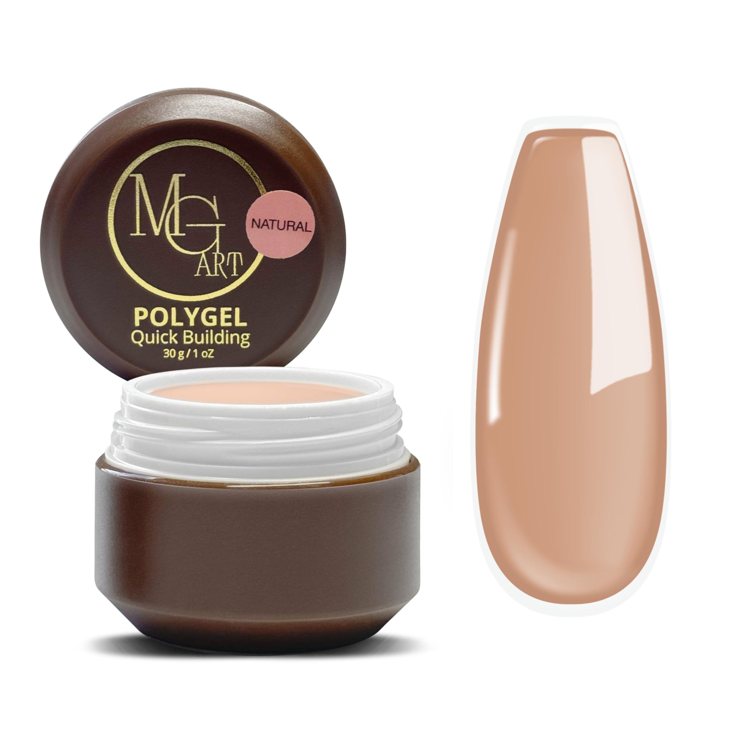 MGart Poly Gel NATURAL Nail Extension Gel, Builder Gel, Nail