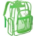 thumbnail image 1 of MGgear Transparent PVC School Backpack with Green Trim, Clear Book Bag, Unisex, 1 of 7