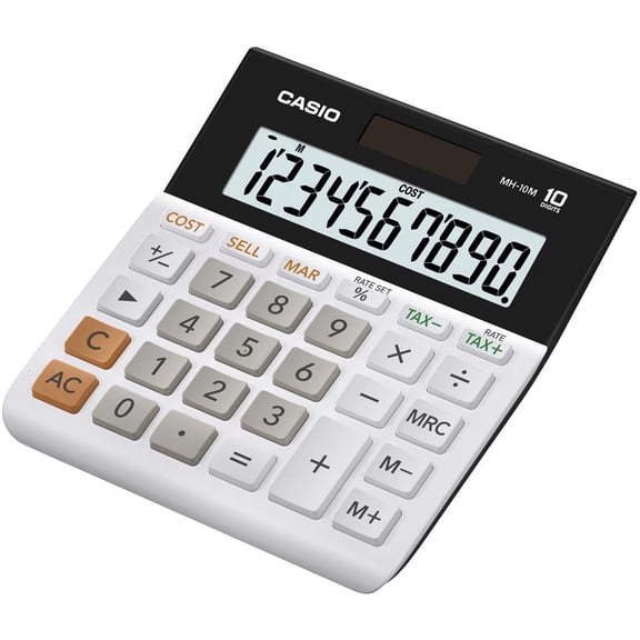 MH-10M Desktop Calculator  Lar 10-Digit Display | Cost/Sell/Margin & Tax Functions Ideal for Home Office Use