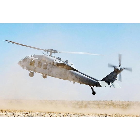 MH-60S / H-60 Knighthawk Helicopter Landing - 20x30 Inch Laminated Aviation Poster - Stunning Detail and Bold Colors
