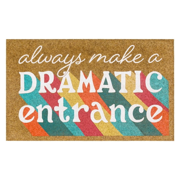 Mohawk Home Always Make a Dramatic Entrance All Weather Low Pile Indoor/Outdoor Non-Slip Doormat, Tan, 18" x 30"