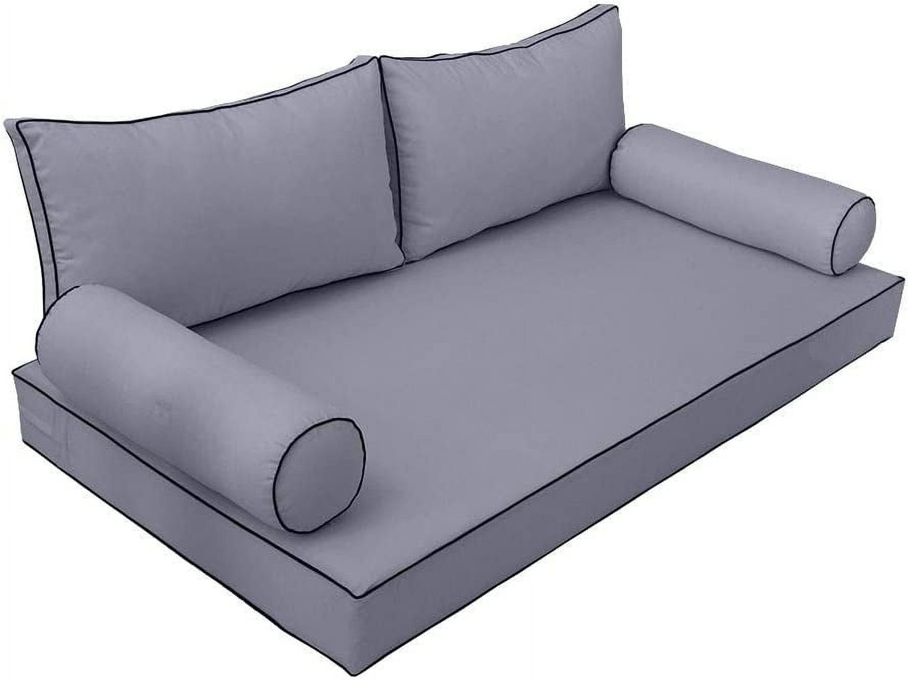 MH GLOBAL Style 2 Outdoor Daybed Mattress Bolster Backrest Cushion Covers Contrasttrim AD001