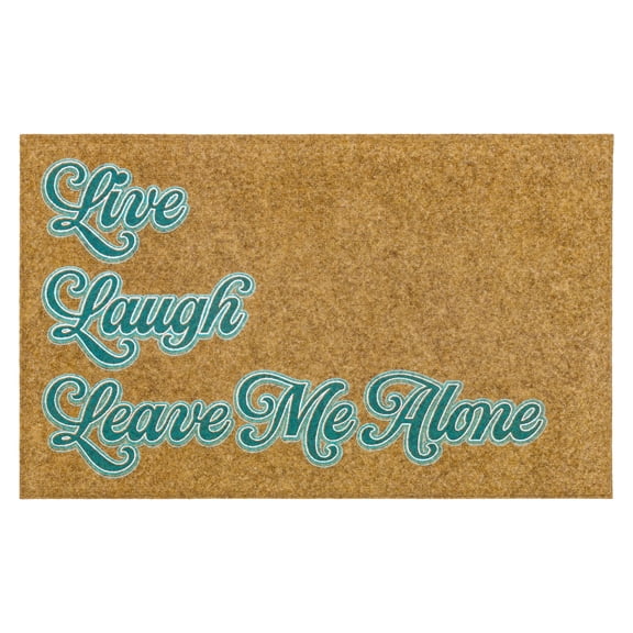Mohawk Home Live, Laugh, Leave Me Alone All Weather Low Pile Indoor/Outdoor Non-Slip Doormat, Tan, 18" x 30"