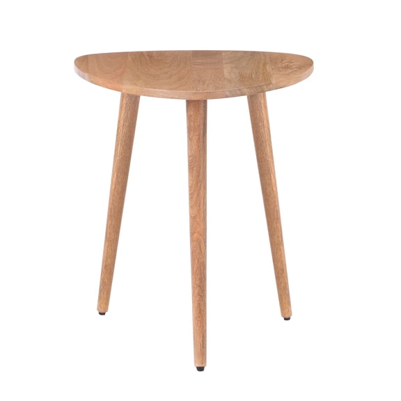 MH London Bond Solid Mango Wood Triangle End Table 18 x 20 Inch Natural
