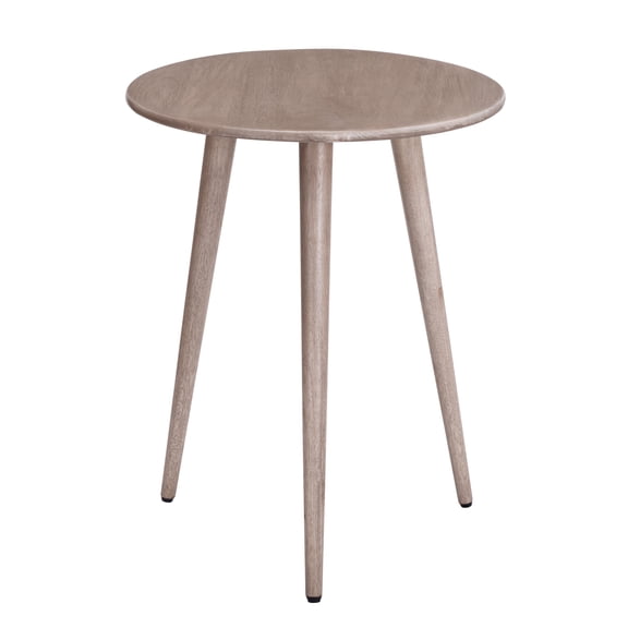 MH London Konak Solid Mango Wood End Table 22 Inch Round Side Table Greige