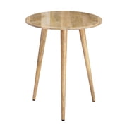 Konak End Table, Solid Mango Wood, 22 Inch Round Side Table, Sofa Side Table, Natural