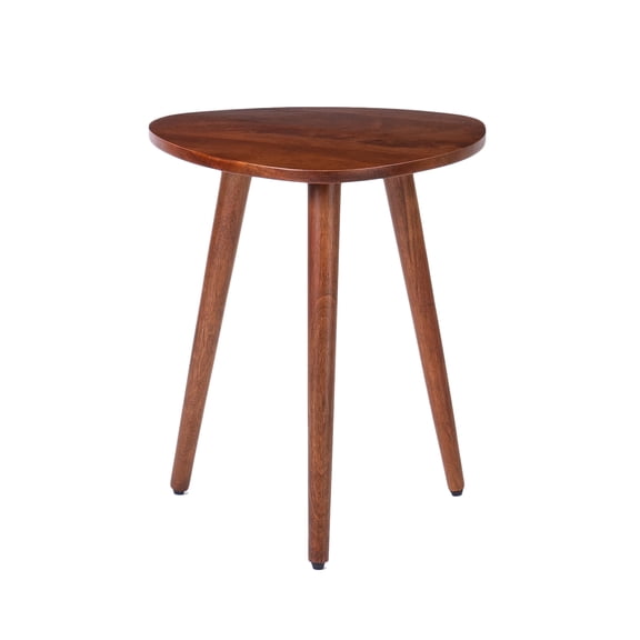 Bond Solid Mango Wood Triangle End Table 16 x 18 Inch Walnut