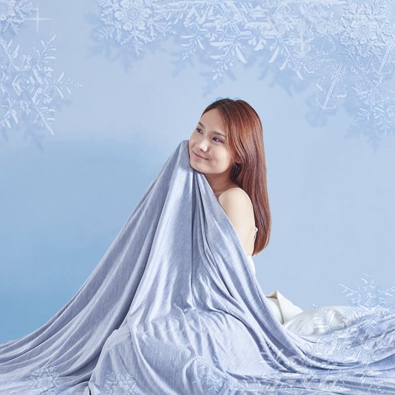 MH MYLUNE HOME Blue Cooling Blankets for Hot Sleepers, Cooling Throw Blanket for Sofa Bed, Lightweight Breathable Summer Thin Blanket for Travel Camping, Twin Size 59"x79"