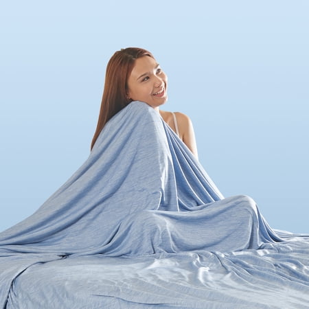 MH MYLUNE HOME Blue Nylon Bed Blanket, Queen - Lightweight, Breathable