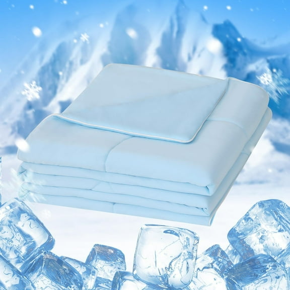 MH MYLUNE HOME Cooling Comforter for Hot Sleepers, Queen Size Double Side Arc-Chill Cold Tech Fabric Cooling Blanket Absorb Body Heat Upgrade Silk Smooth Lightweight Summer Comforter for Night Sweats