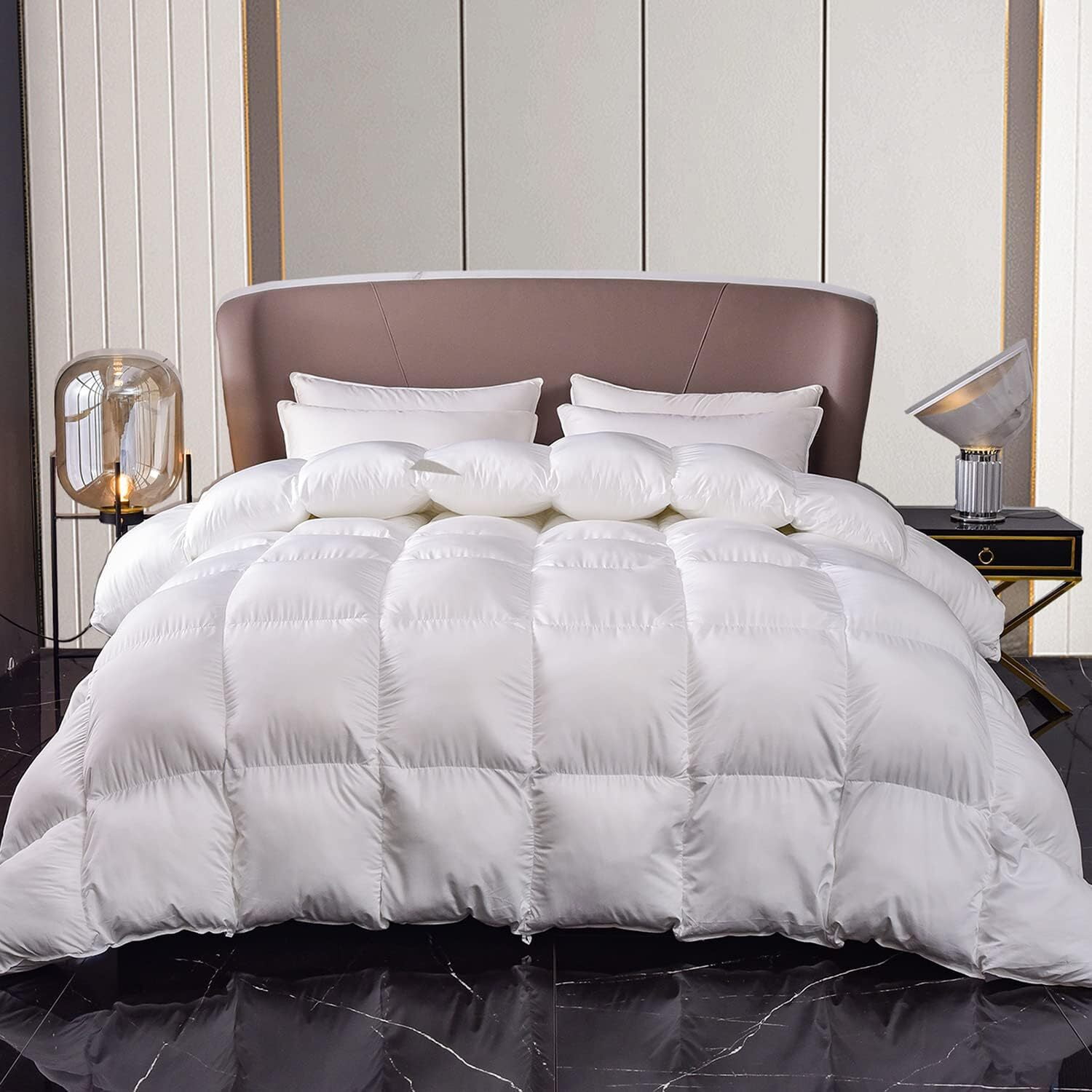MH MYLUNE HOME Down Alternative Comforter, King Comforter White Fluffy