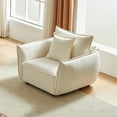 thumbnail image 1 of MH Minimalist 44" Chenille Sofa Armchair | Modern Beige Upholstered Living Room &amp; Bedroom Furniture | Solid Wood Frame, Foam Filled | Easy Assembly, 1 of 6