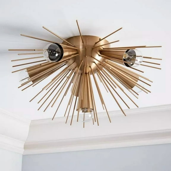 MH OVERSEAS Mid-Century Brass Sputnik Flush Mount Urchin Wall Sconce Lamp, Modern Light Fixture