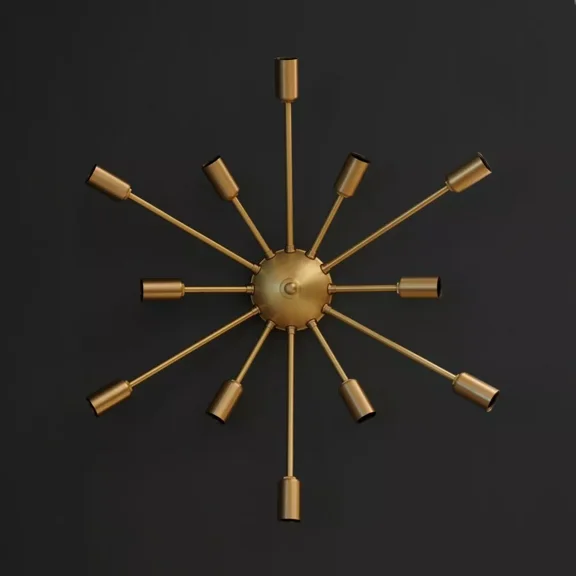 MH Overseas 12-Light Sputnik Brass Wall Sconce Chandeliers