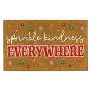 Sprinkle Kindness Everywhere All Weather Moisture Absorbent Low Pile Slice Doormat, Tan, 18 x 30