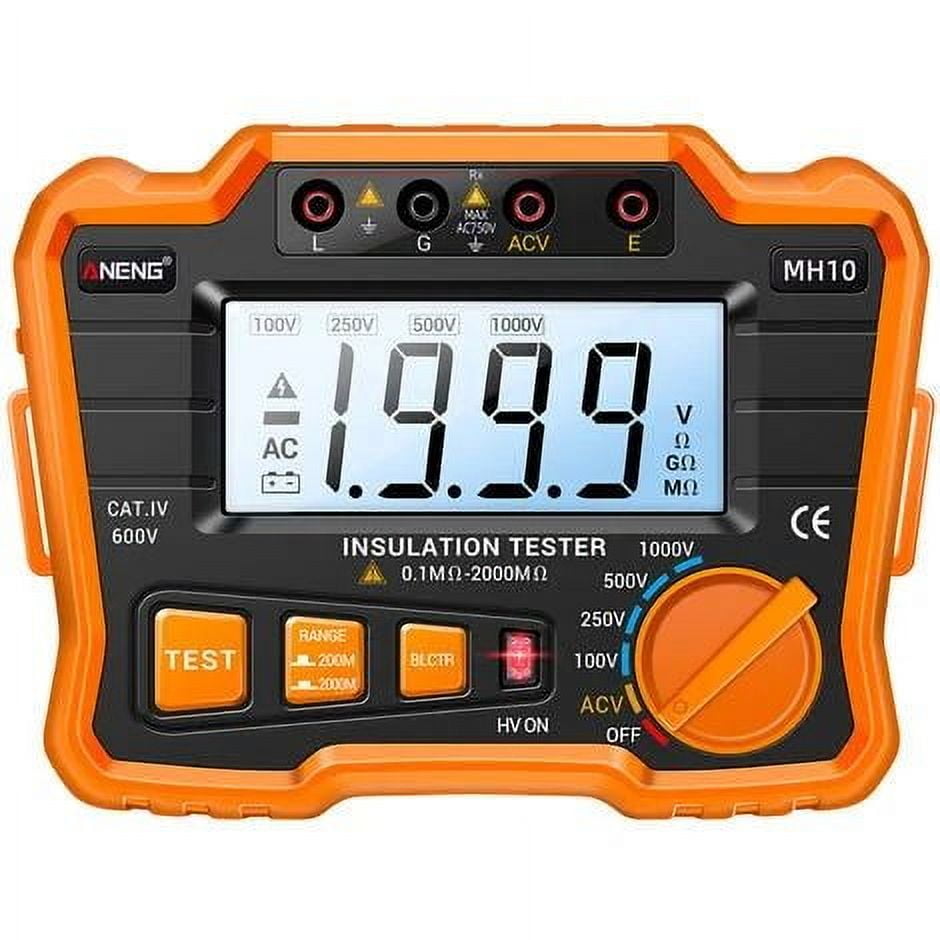 VC60B LCD Digitale isolatieweerstandstester Megohm-meter Testers Meet 200M/ 2G oranje met zwart