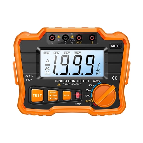 MH10 Digital Megohmmeter Insulation Resistance Tester LCD Display Screen Multimeter ,Easy to Use