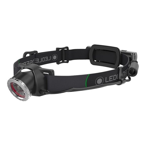 MH10 Rechargeable Headlamp - Black, 600 Lumens - High Weight-to-Lumen Ratio LED Headlamp - 120-Hour Runtime Rechargeable Headlight - Integrated Red Rear Visibility Hard Hat Light