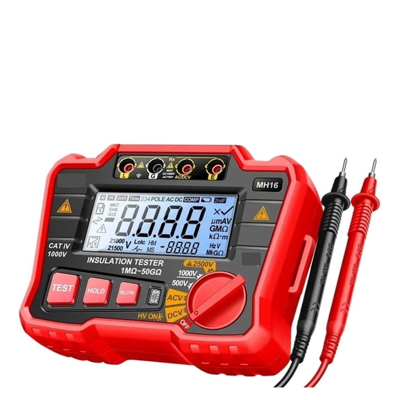 MH16 2500V Digital Insulation Resistance Tester, High Voltage Megohmmeter Tool