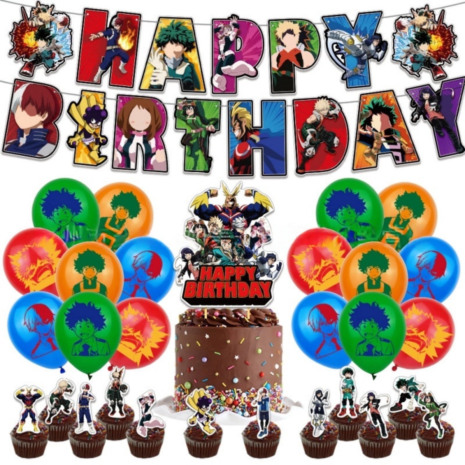 MHA My Hero Academia Anime Cartoon Birthday Party Decorations Bundle