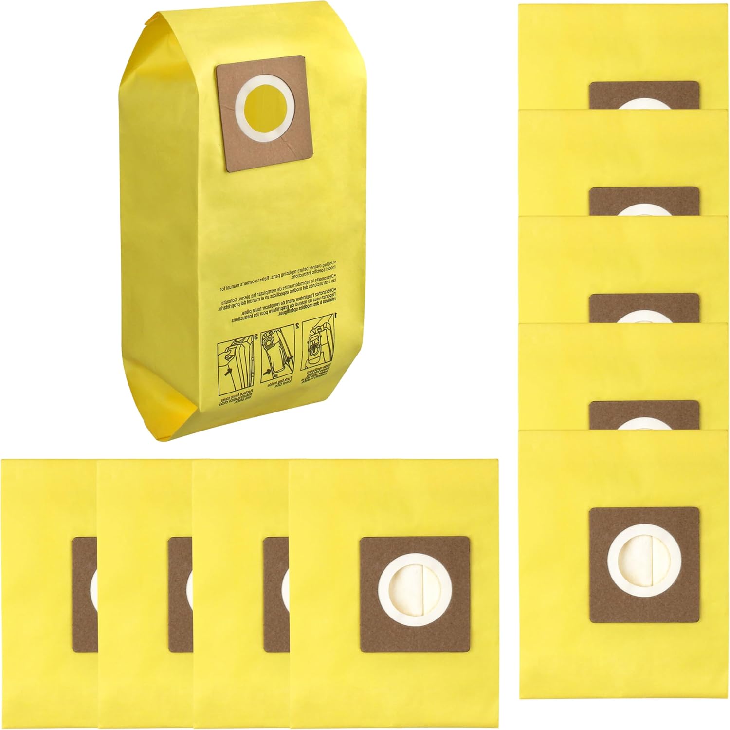 MHAWBL-10 Pack AH10243 Upright Bags for Hoover Commercial Hushtone Upright Cleaners CH54013 CH54015 CH54113 CH54115 (Yellow)