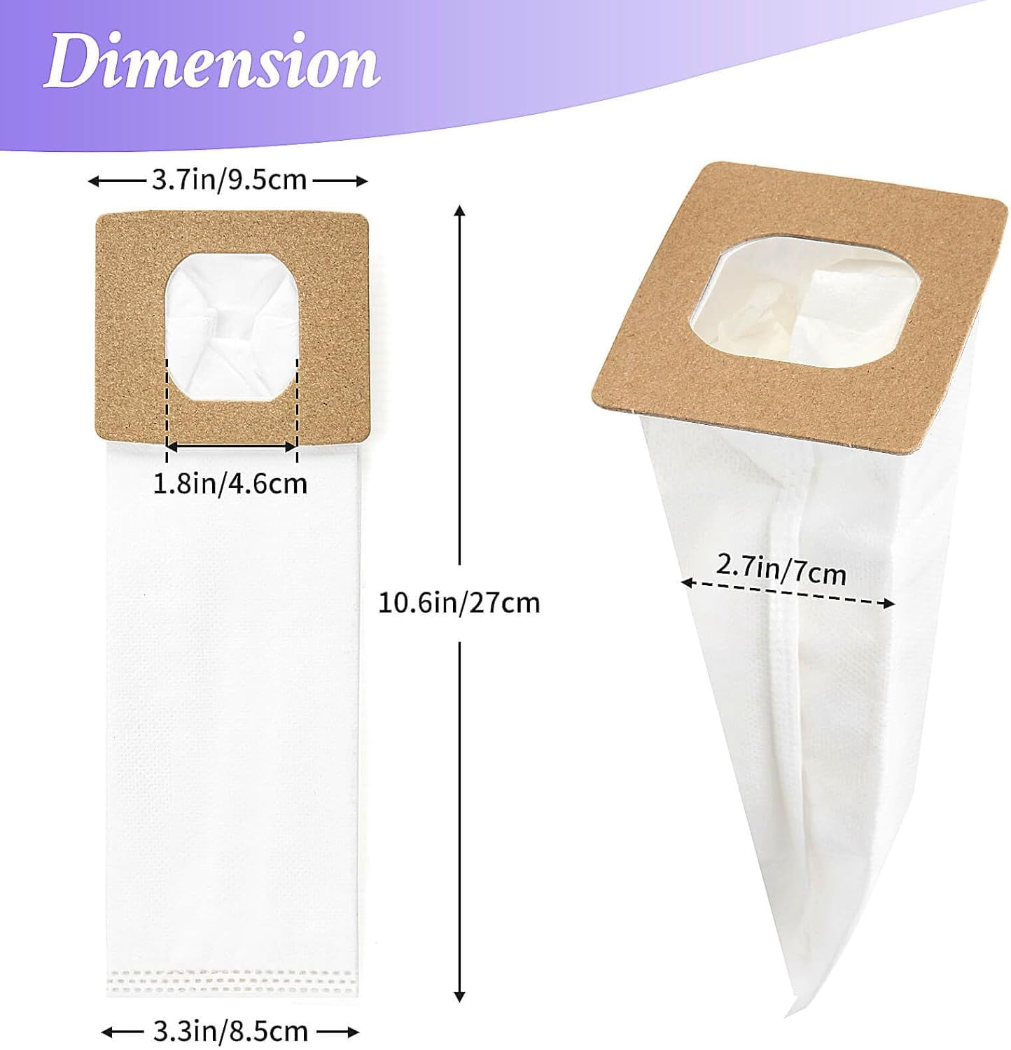 MHAWBL-10 Packs Type I HEPA Vacuum Bags Replacement for Hoover Platinum Type I Canisters Vacuum Cleaning Replace Part AH10005 UH30010COM