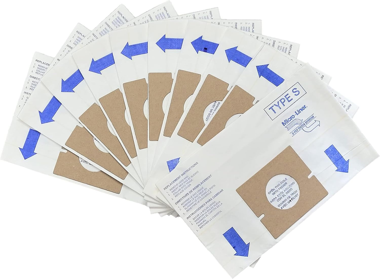 MHAWBL-10 Replacement Type S Bags Compatible with Hoover Spectrum, Futura, WindTunnel, PowerMax Canister Vacuum Cleaners- Compare to 4010100S, 43655097, 4010064S, 4010344S, 43655093