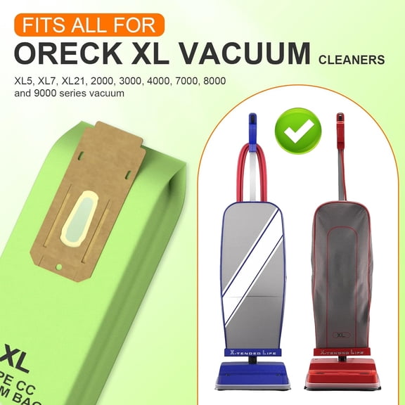 MHAWBL-12 Packs Type CC Upright Vacuum Bags Fit for All for Oreck XL Upright Vacuum Cleaner, for Oreck XL Bags Part # CCPK8, CCPK8OH, CCPK8DW, AK1CC6A