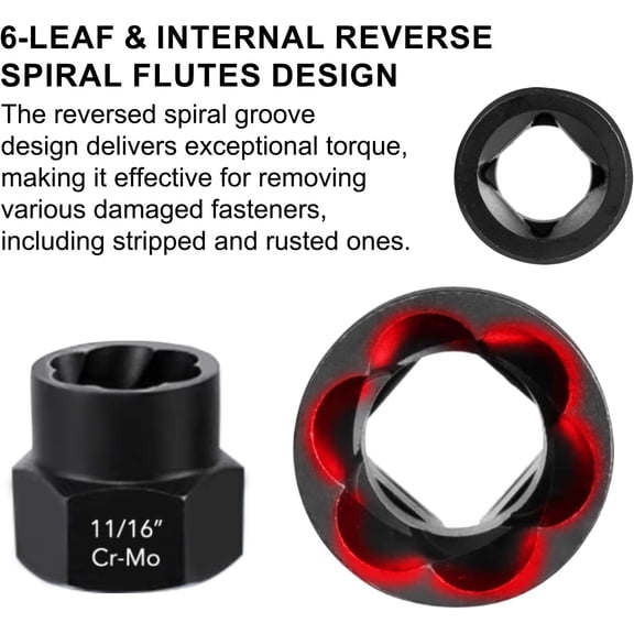 MHAWBL-15 PCS 3/8 Drive Shallow Impact Socket Set,Metric and SAE Cr-V Steel Lug Nut Extractor Twist Socket Set for Removing Damaged Bolt Nut Extractor & Screws Threading Tool Kit Set (10-17mm)