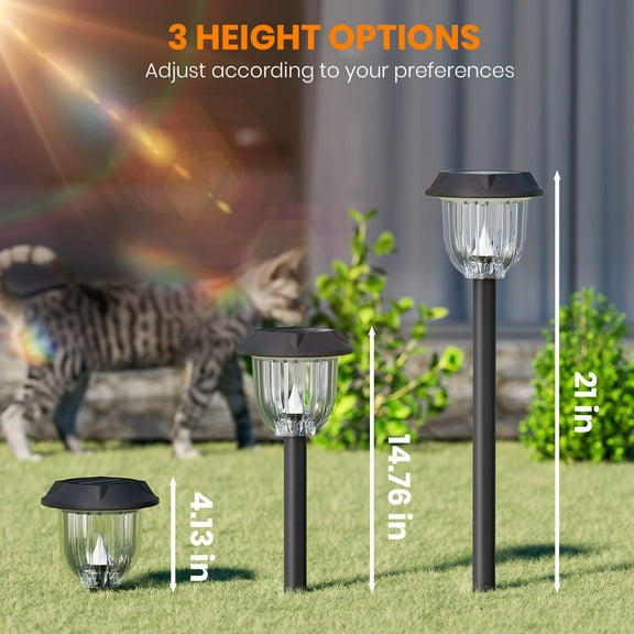 MHAWBL-2 Pack Solar Outdoor Lights, IP 65 Waterproof Solar Powered Driveway Lights, Auto On/Off Path Landscape Lighting for Yard, Patio, Landscape, Pathway, Cool White