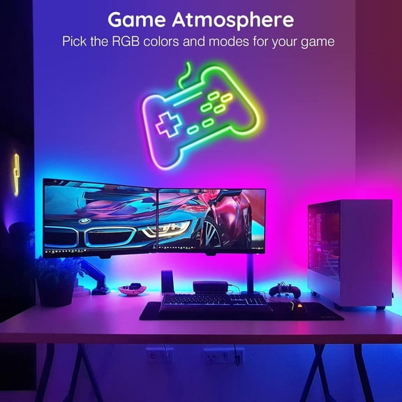 MHAWBL-32.8Ft RGB Neon Rope Lights, App & Remote Control, Music Sync, IP65 Waterproof Flexible LED Strip, Multiple Modes for Bedroom & Gaming Decor