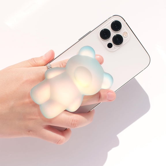 MHAWBL-3D Gummy Bear Style Expandable Collapsible Mobile Phone Grip Stand Holder for Smartphone Tablet Cell Phone Accessory (Matte Holographic)