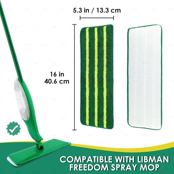 MHAWBL-4 Pack Mop Refills Compatible for Libman Freedom Spray Mop Replacement Head - Machine Washable Microfiber Heads, Cleaning Multi-Surface Floors and Walls (Mop not Included)