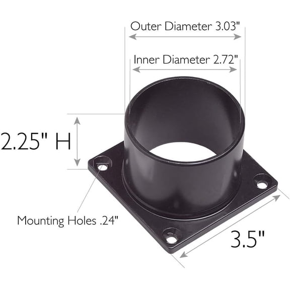 MHAWBL-588004 Outdoor Pier Mount Base for Post Lights Only, Fits 3-Inch Diameter Light Posts, Weather-Resistant Aluminum for Porch, Deck & Patio